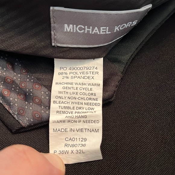 Michael Kors black dress pants. 38 waist 32 length. Flat front polyester pants - Picture 5 of 5